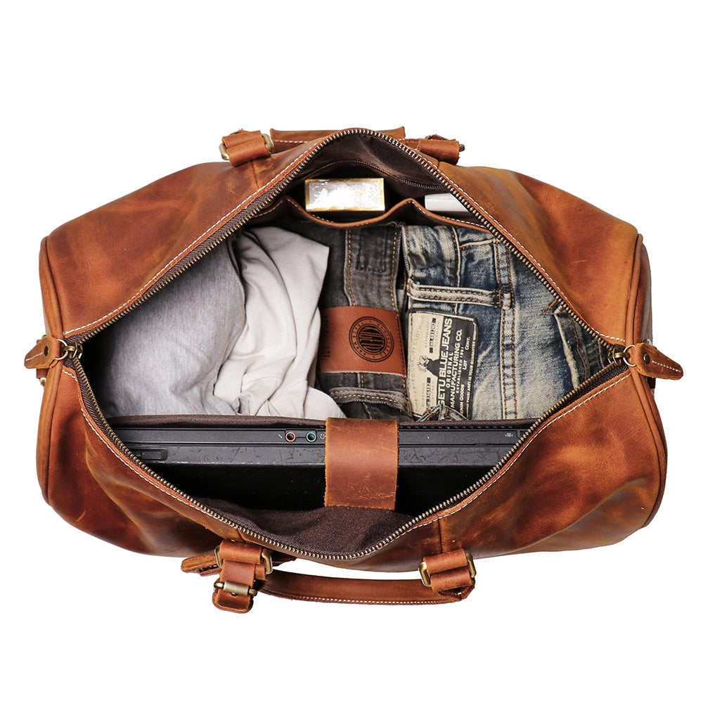 Small Leather Duffle Bag Travel Bag