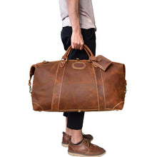 Load image into Gallery viewer, Vintage Duffle Bag Leather Weekender
