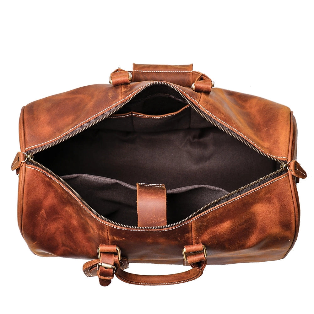 Small Leather Duffle Bag Travel Bag