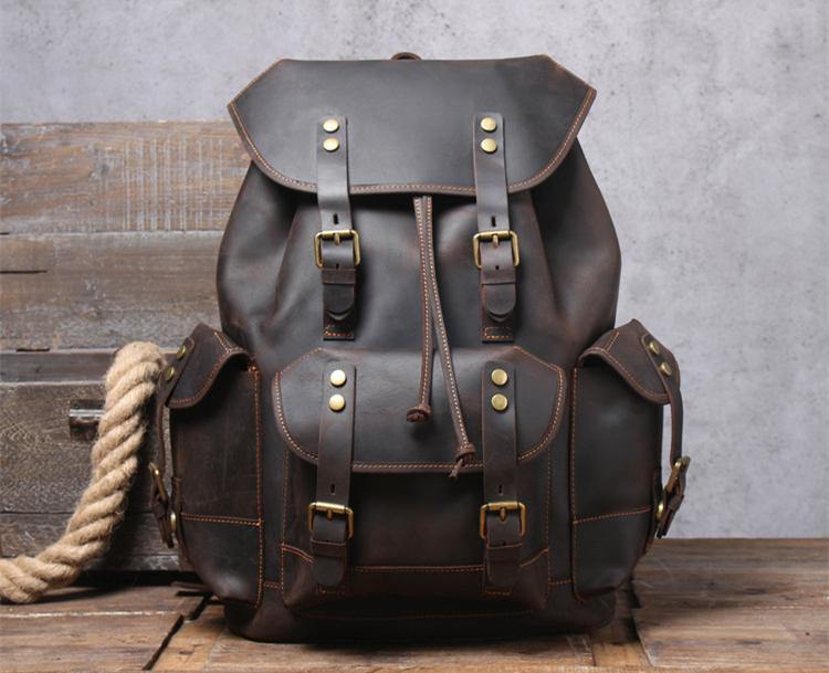 Detroit Full Grain Leather Rucksack
