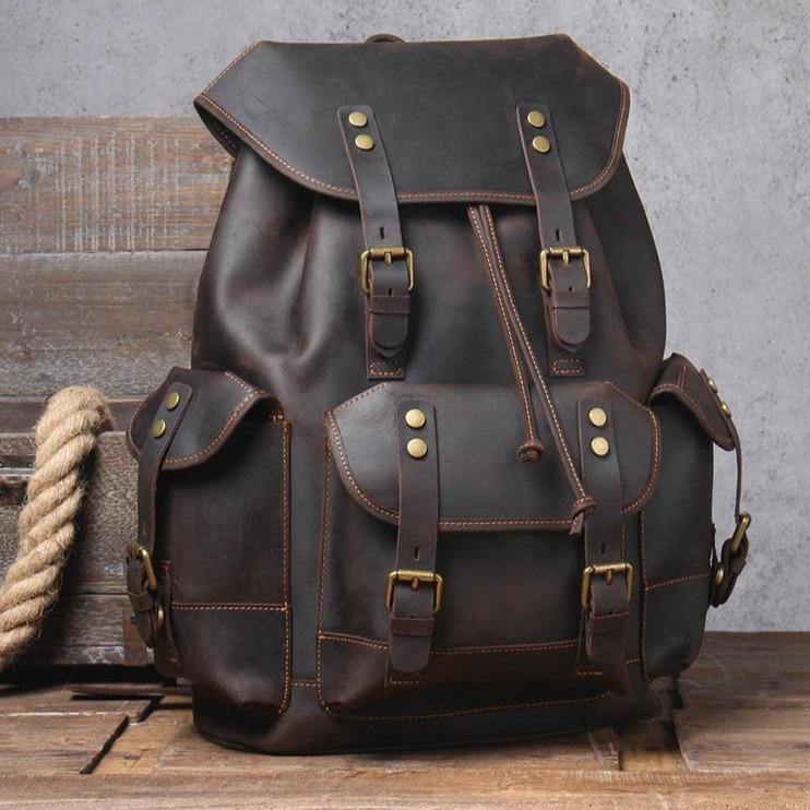 Detroit Full Grain Leather Rucksack