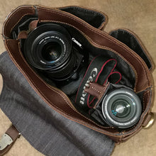 Load image into Gallery viewer, Crossbody Vintage Camera Leather Messenger Bag
