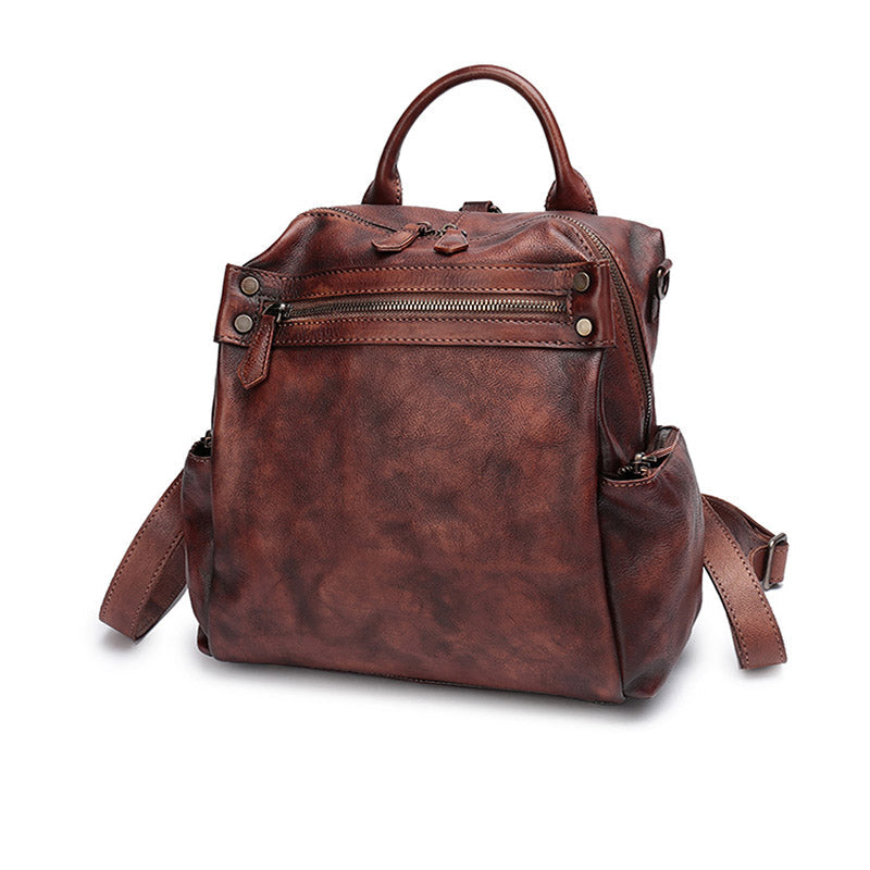 Handmade Distressed Full-Grain Leather Backpack