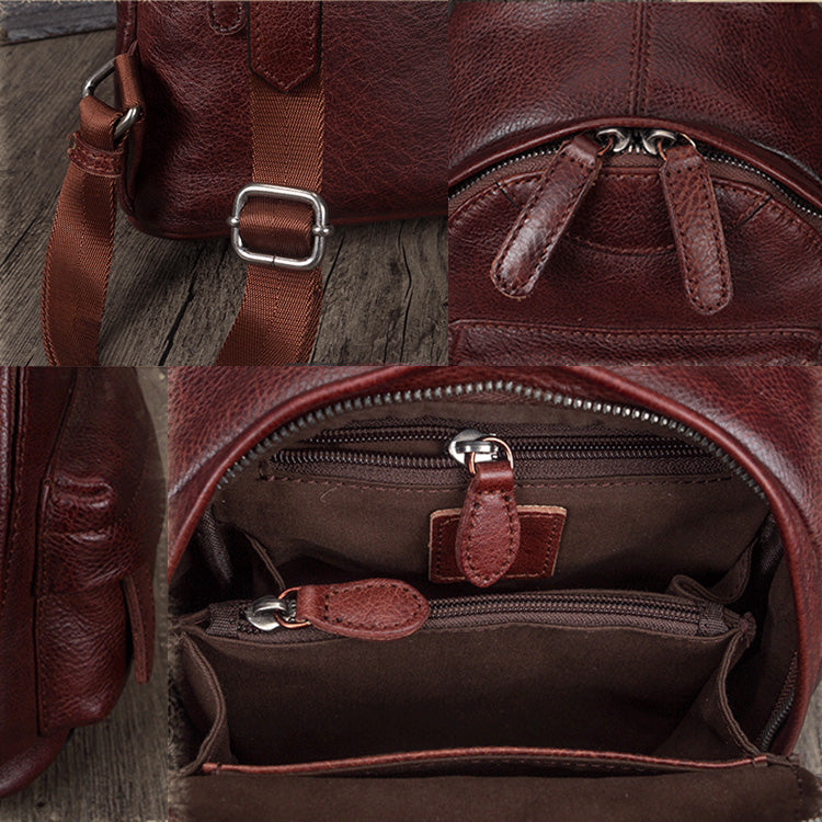 Hand Dyed Top Grain Leather Mini Backpack Purse