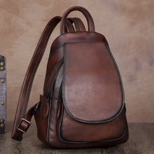 Load image into Gallery viewer, Womens Brown Dyeing Leather Backpack Purse Laptop Book Bag for Women
