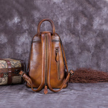Load image into Gallery viewer, Womens Brown Dyeing Leather Backpack Purse Laptop Book Bag for Women
