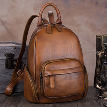 Load image into Gallery viewer, Vintage Womens Brown Leather Backpack Purse Laptop Book Bag for Women
