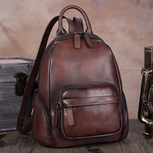 Load image into Gallery viewer, Vintage Womens Brown Leather Backpack Purse Laptop Book Bag for Women
