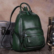 Load image into Gallery viewer, Vintage Womens Brown Leather Backpack Purse Laptop Book Bag for Women
