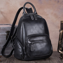 Load image into Gallery viewer, Vintage Womens Brown Leather Backpack Purse Laptop Book Bag for Women
