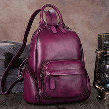 Load image into Gallery viewer, Vintage Womens Brown Leather Backpack Purse Laptop Book Bag for Women
