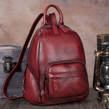 Load image into Gallery viewer, Vintage Womens Brown Leather Backpack Purse Laptop Book Bag for Women

