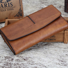 Load image into Gallery viewer, Ladies Trifold Clutch Wallet Handmade Leather Wallets for Women
