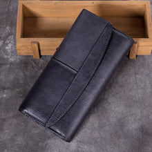 Load image into Gallery viewer, Ladies Trifold Clutch Wallet Handmade Leather Wallets for Women

