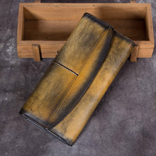 Load image into Gallery viewer, Ladies Trifold Clutch Wallet Handmade Leather Wallets for Women
