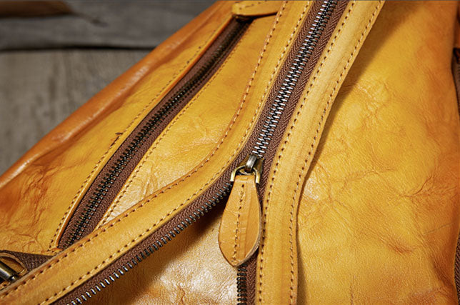 Handmade Ladies Genuine Leather Backpack Purse Small Rucksack Bag For Women