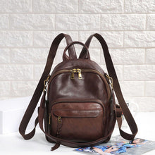Load image into Gallery viewer, Handmade Ladies Leather Backpack Purse Small Rucksack Cross shoulder bag For Women
