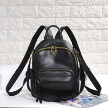 Load image into Gallery viewer, Handmade Ladies Leather Backpack Purse Small Rucksack Cross shoulder bag For Women
