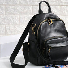 Load image into Gallery viewer, Handmade Ladies Leather Backpack Purse Small Rucksack Cross shoulder bag For Women
