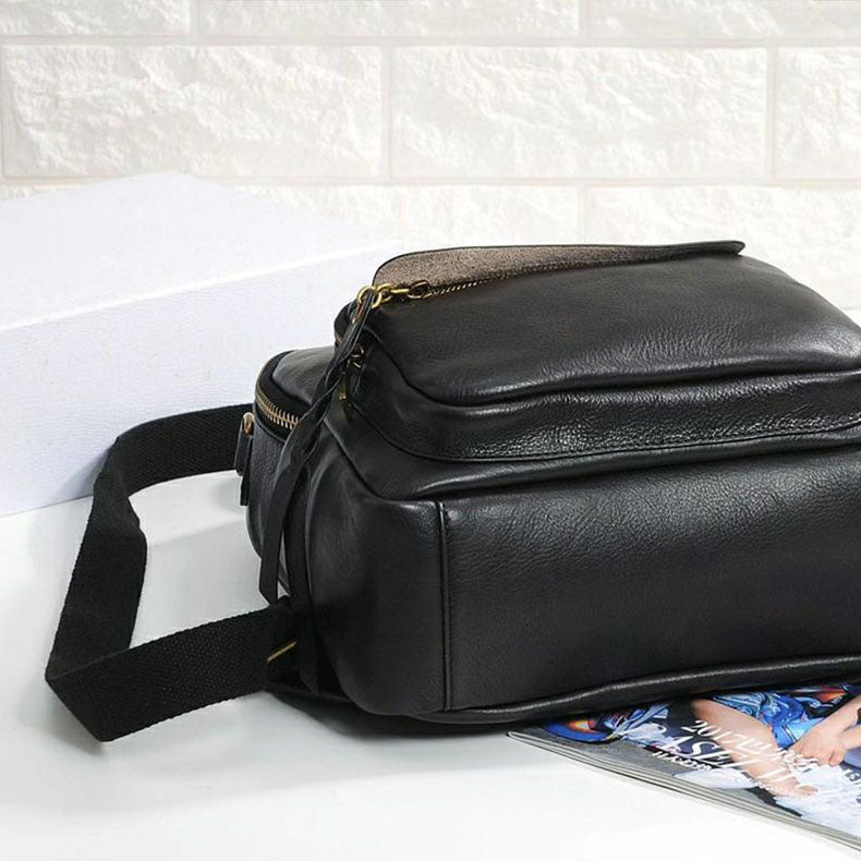 Handmade Ladies Leather Backpack Purse Small Rucksack Cross shoulder bag For Women