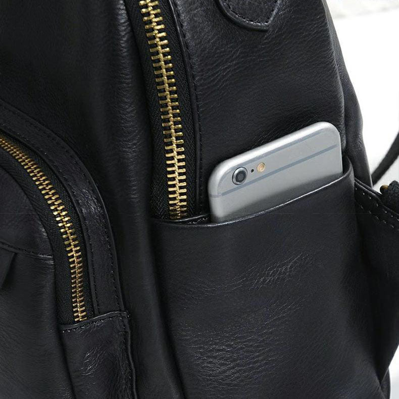 Handmade Ladies Leather Backpack Purse Small Rucksack Cross shoulder bag For Women