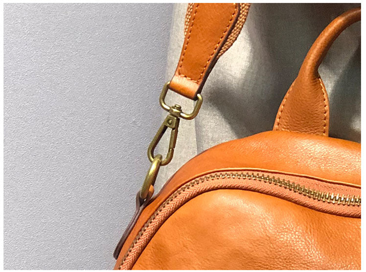 Handmade Ladies Leather Backpack Purse Small Rucksack Cross shoulder bag For Women