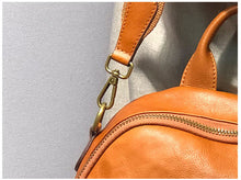 Load image into Gallery viewer, Handmade Ladies Leather Backpack Purse Small Rucksack Cross shoulder bag For Women
