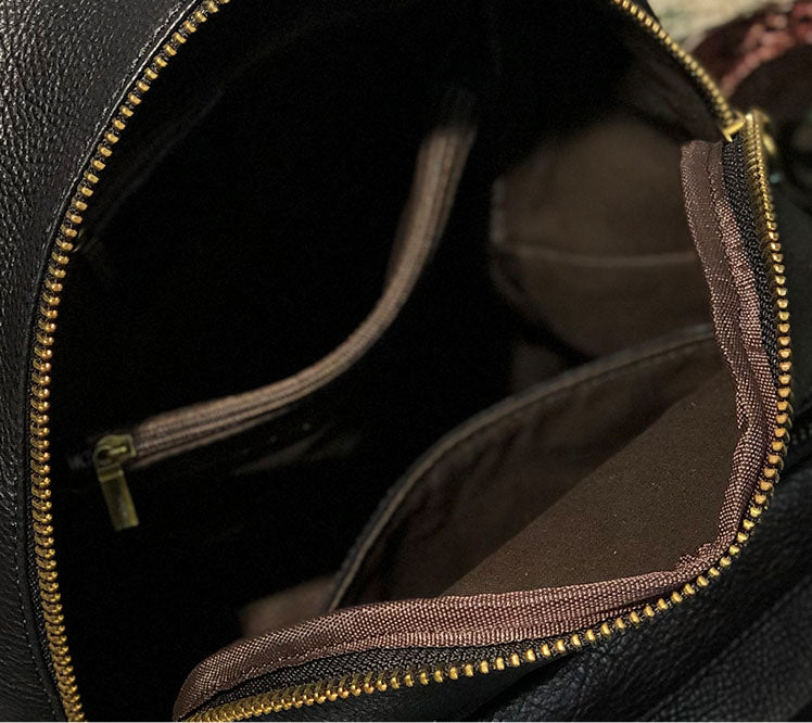 Handmade Ladies Leather Backpack Purse Small Rucksack Cross shoulder bag For Women