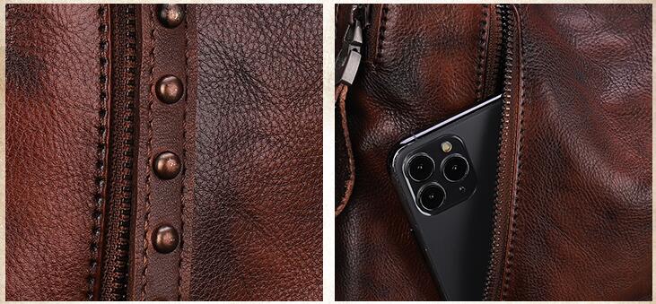 Handmade Ladies Leather Laptop Backpack Purse Women's Leather Rucksack For Women