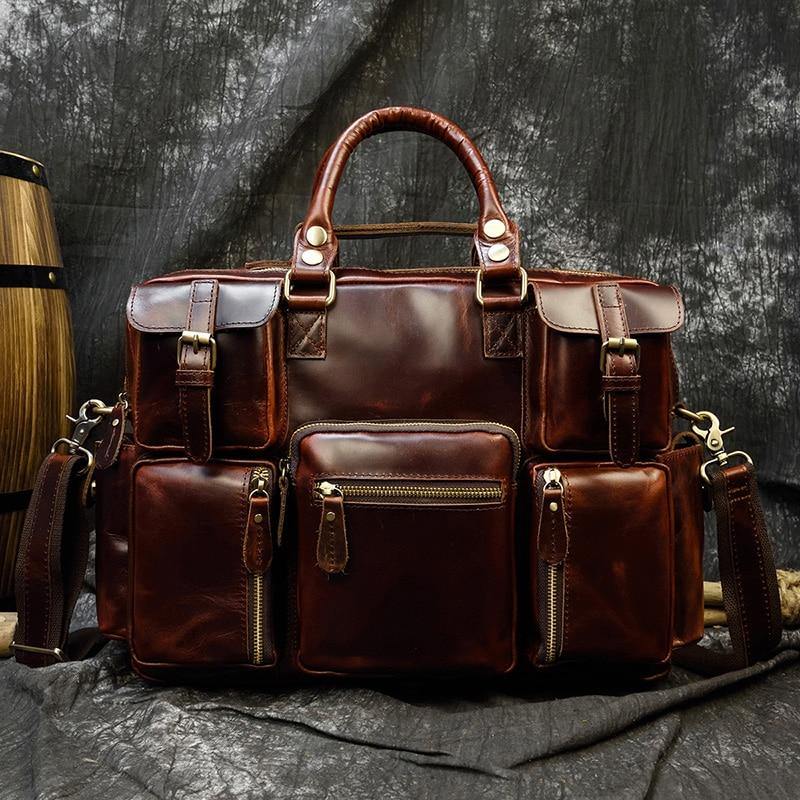 Lincoln Full Grain Leather Briefcase Bag