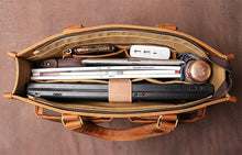 Load image into Gallery viewer, Leather Briefcase Vintage Leather Messenger Bag
