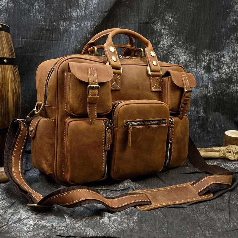 Lincoln Full Grain Leather Briefcase Bag