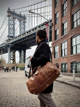 Load image into Gallery viewer, Brown Weekender Large Leather Duffle Bag
