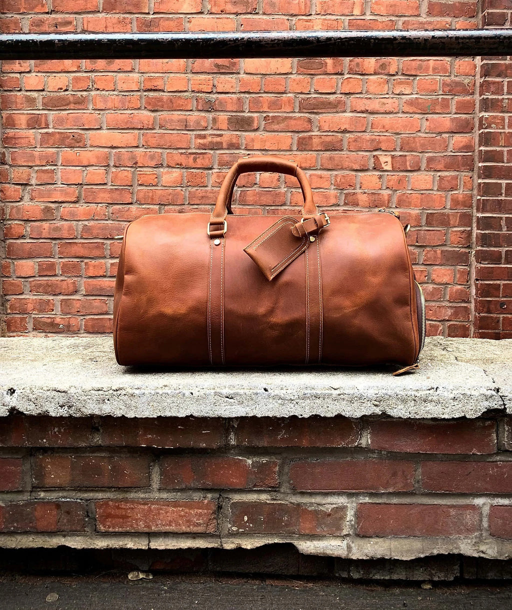 Brown Weekender Large Leather Duffle Bag