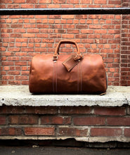 Load image into Gallery viewer, Brown Weekender Large Leather Duffle Bag
