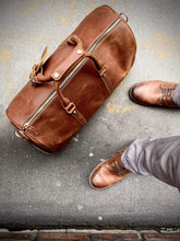 Load image into Gallery viewer, Brown Weekender Large Leather Duffle Bag
