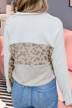 Load image into Gallery viewer, Leopard Print Color Block Long Sleeve Loose Casual Sweatshirt
