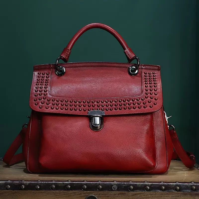 Womens Everyday Handbag Brown Leather Crossbody Bag