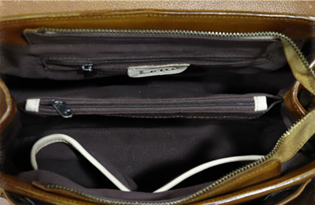 Womens Everyday Handbag Brown Leather Crossbody Bag