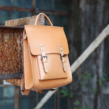 Load image into Gallery viewer, Ladies Square Genuine Leather Backpack Bag Purse Vintage Backpack for Women
