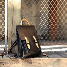 Load image into Gallery viewer, Ladies Square Genuine Leather Backpack Bag Purse Vintage Backpack for Women
