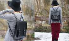 Load image into Gallery viewer, Ladies Square Genuine Leather Backpack Bag Purse Vintage Backpack for Women
