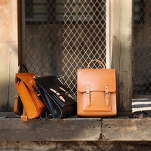 Load image into Gallery viewer, Ladies Square Genuine Leather Backpack Bag Purse Vintage Backpack for Women
