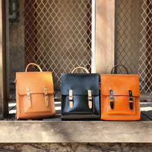 Load image into Gallery viewer, Ladies Square Genuine Leather Backpack Bag Purse Vintage Backpack for Women
