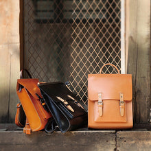 Load image into Gallery viewer, Ladies Square Genuine Leather Backpack Bag Purse Vintage Backpack for Women
