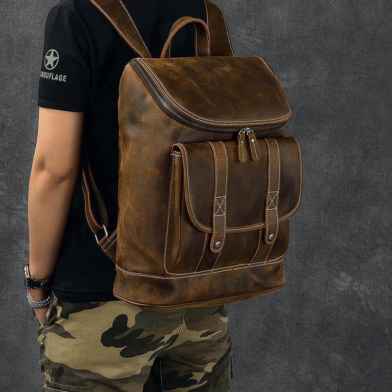 Boston Full Grain Leather Backpack