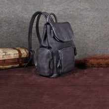 Load image into Gallery viewer, Vintage Womens Brown Leather Backpack Purse Designer Laptop Book Bag for Women
