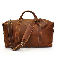 Load image into Gallery viewer, Vintage Duffle Bag Leather Weekender
