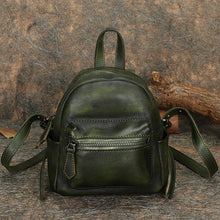 Load image into Gallery viewer, Cute Womens Mini Brown Leather Backpack Purse Book Bag Purses for Women
