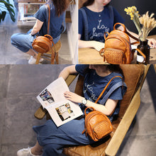 Load image into Gallery viewer, Cute Womens Brown Mini Leather Backpack Bag Purse Nice Backpacks for Women
